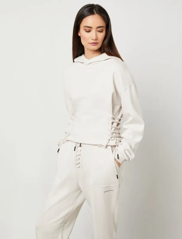 Riley Lace-Up Crop Hoodie sold by BCBGMaxAzria