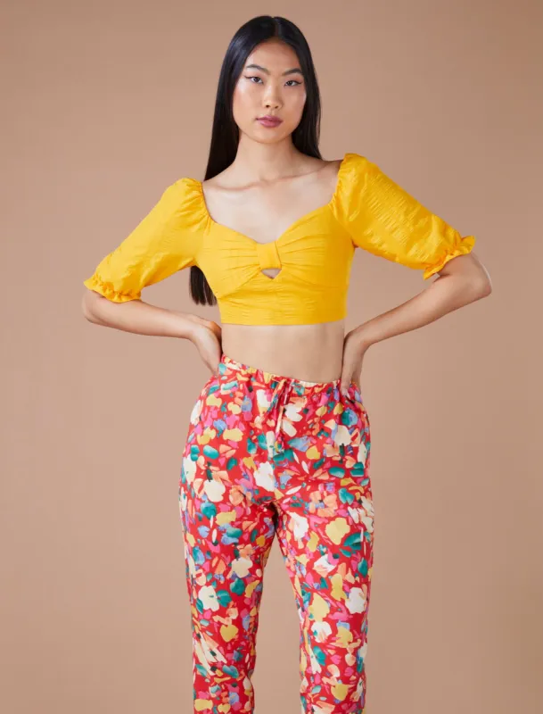 Puff Sleeve Crop Top sold by BCBGMaxAzria