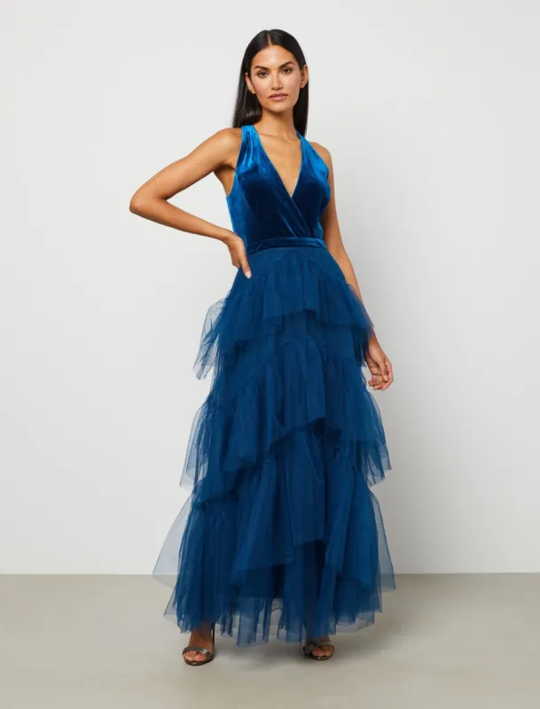 Tiered Ruffle Tulle Evening Gown sold by BCBGMaxAzria