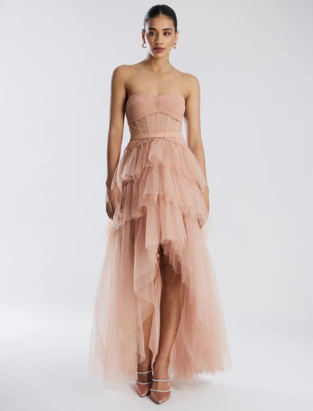 Luna Strapless High-Low Gown sold by BCBGMaxAzria