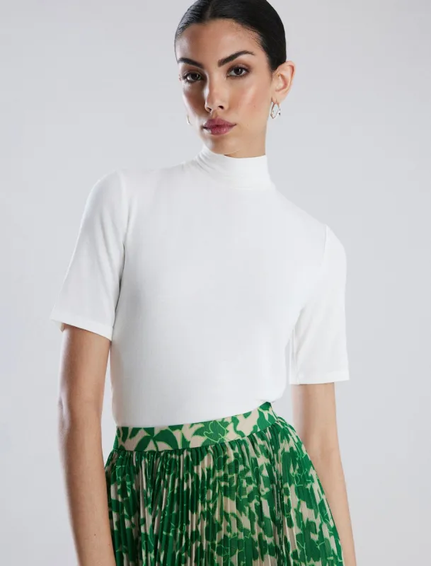 Mock Neck Short Sleeve Top sold by BCBGMaxAzria