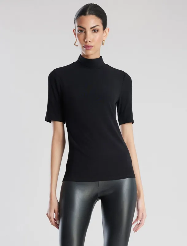 Mock Neck Short Sleeve Top sold by BCBGMaxAzria