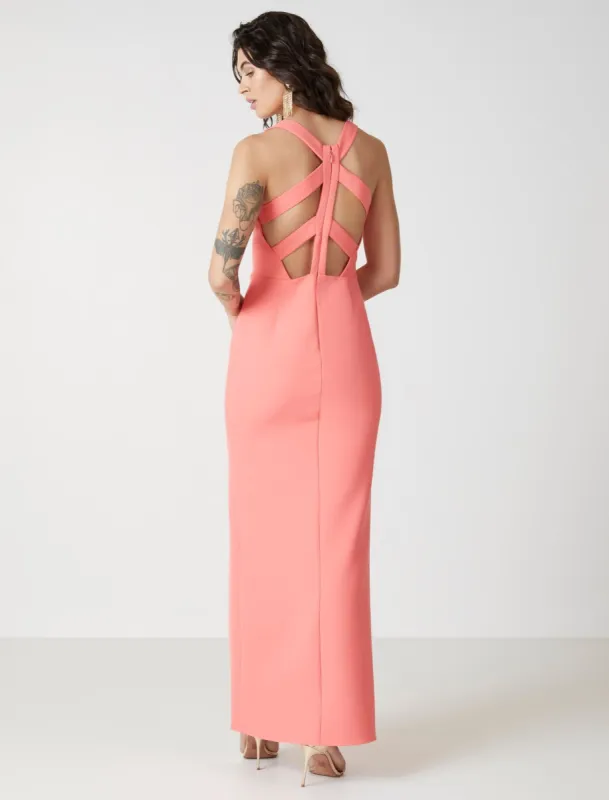 Amaya Caged Back Evening Gown sold by BCBGMaxAzria