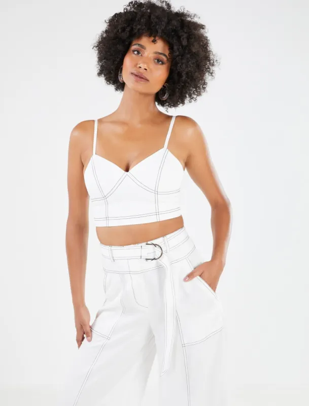 Topstitch Crop Top sold by BCBGMaxAzria