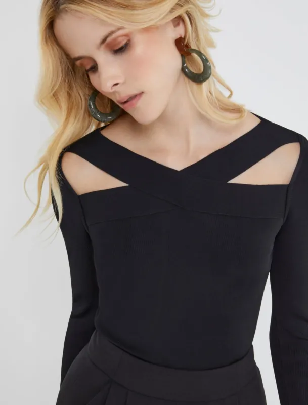 Crisscross Long Sleeve Top sold by BCBGMaxAzria