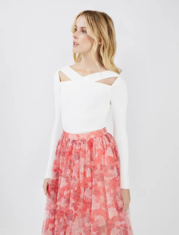 Crisscross Long Sleeve Top sold by BCBGMaxAzria