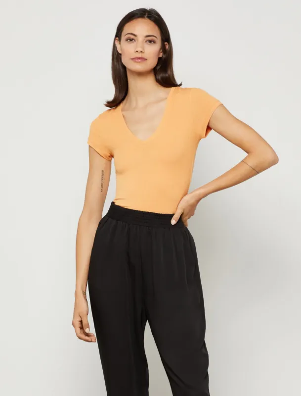 Liana Short Sleeve V-Neck Tee sold by BCBGMaxAzria