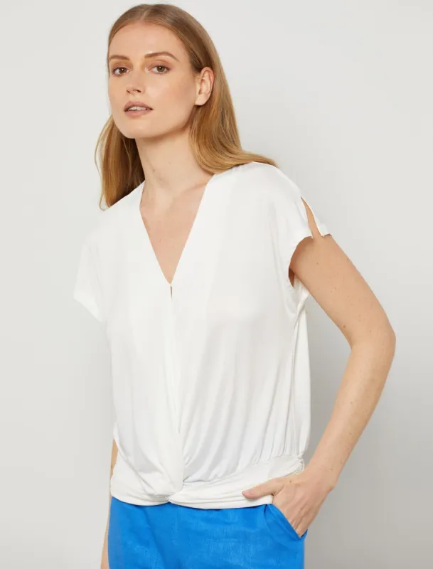 V-Neck Front Knot Top sold by BCBGMaxAzria