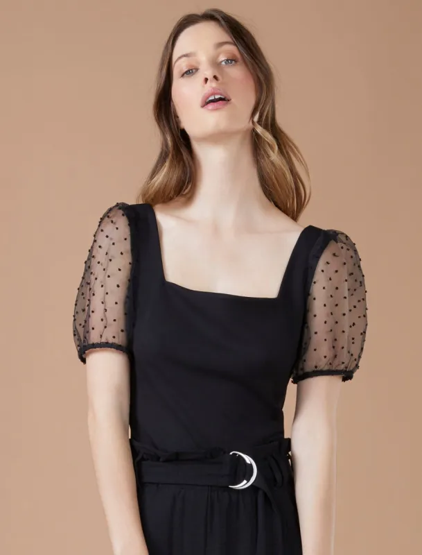 Puff Sleeve Crop Top sold by BCBGMaxAzria