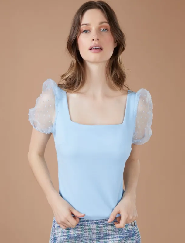 Puff Sleeve Crop Top sold by BCBGMaxAzria