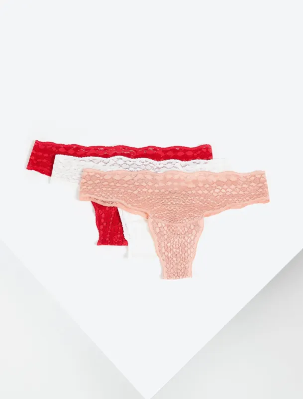 Caitlin 3-Pack Low-Rise Thong sold by BCBGMaxAzria