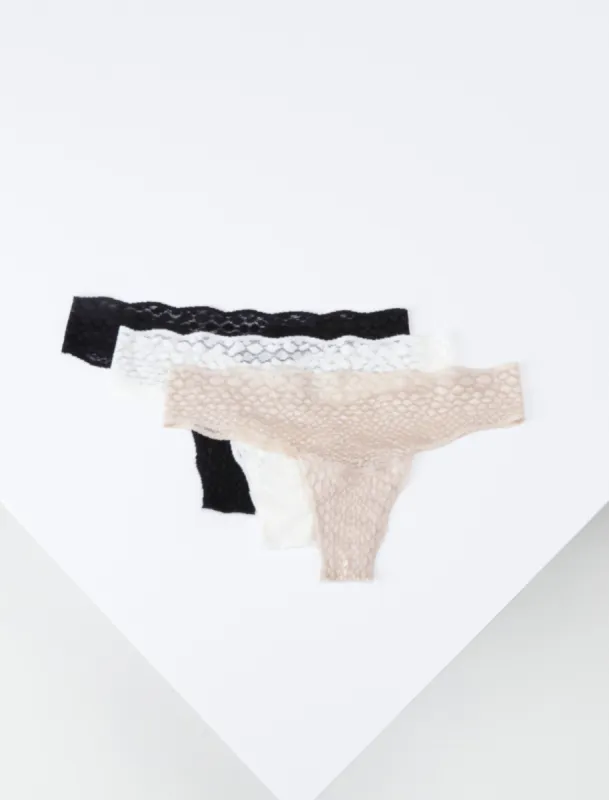 Caitlin 3-Pack Low-Rise Thong sold by BCBGMaxAzria