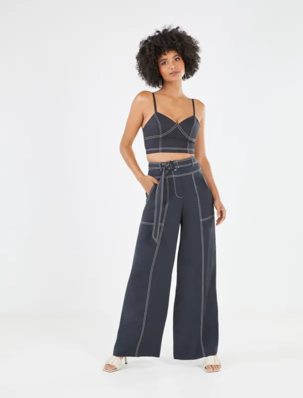 Cassandra Linen Wide-Leg Pant sold by BCBGMaxAzria