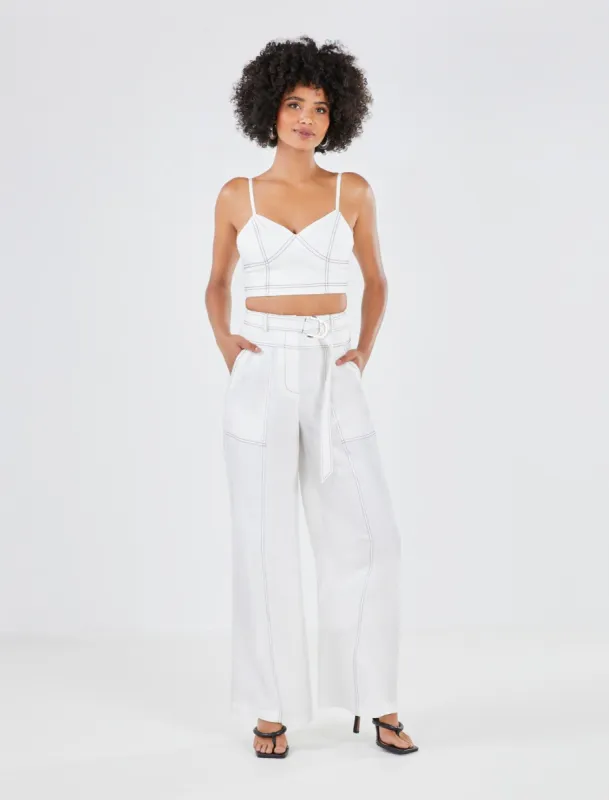 Cassandra Linen Wide-Leg Pant sold by BCBGMaxAzria