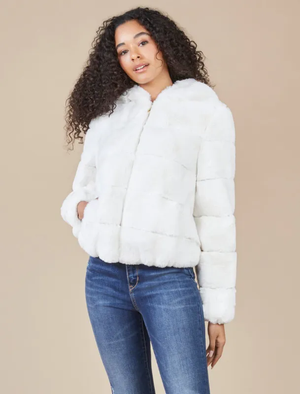 Hooded Faux Fur Bomber Jacket sold by BCBGMaxAzria