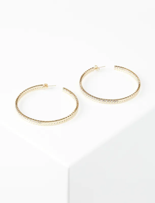 Crystal Hoop Earrings sold by BCBGMaxAzria