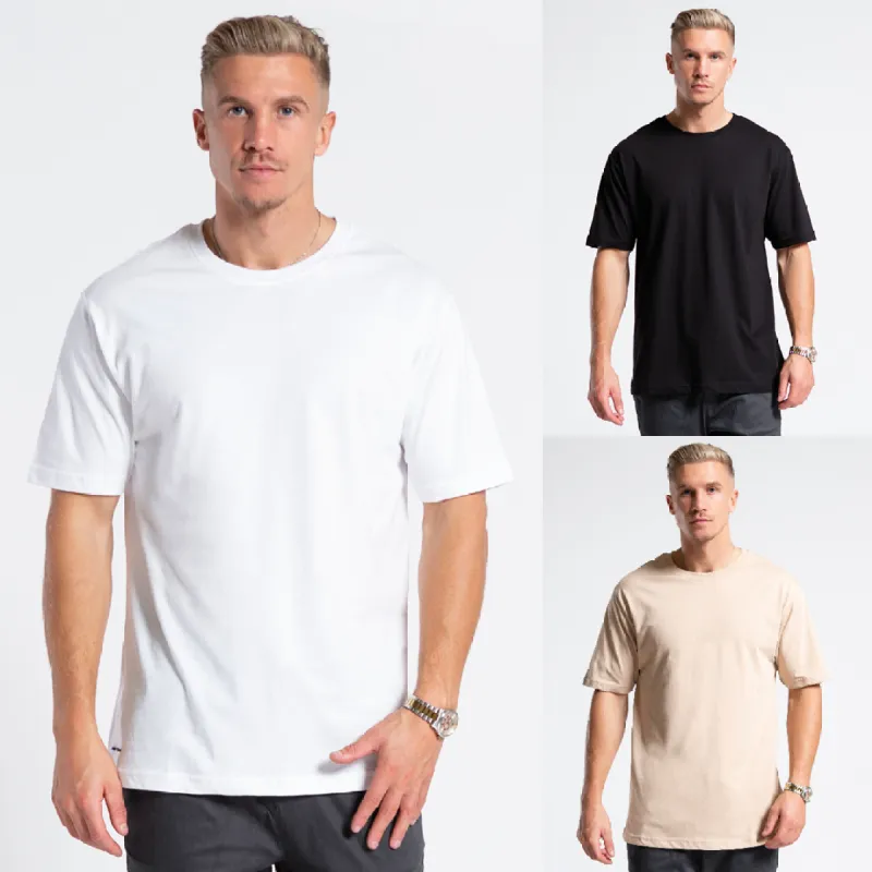 Regular Fit T-shirt Triple Pack - White/Black/Sand sold by be inspired