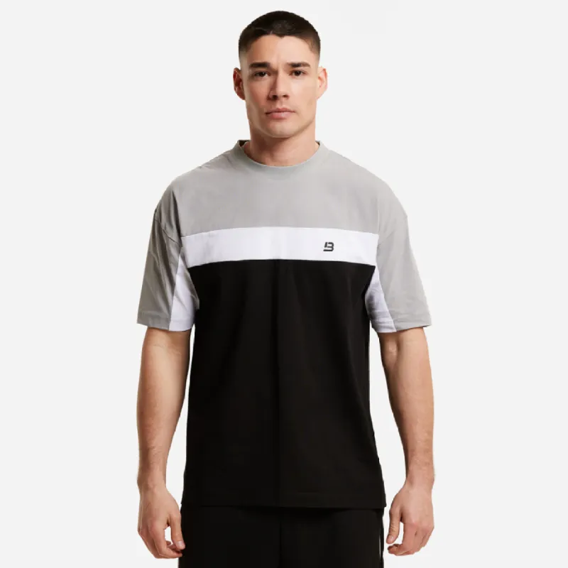 Meret T-Shirt - Grey/White/Black sold by be inspired