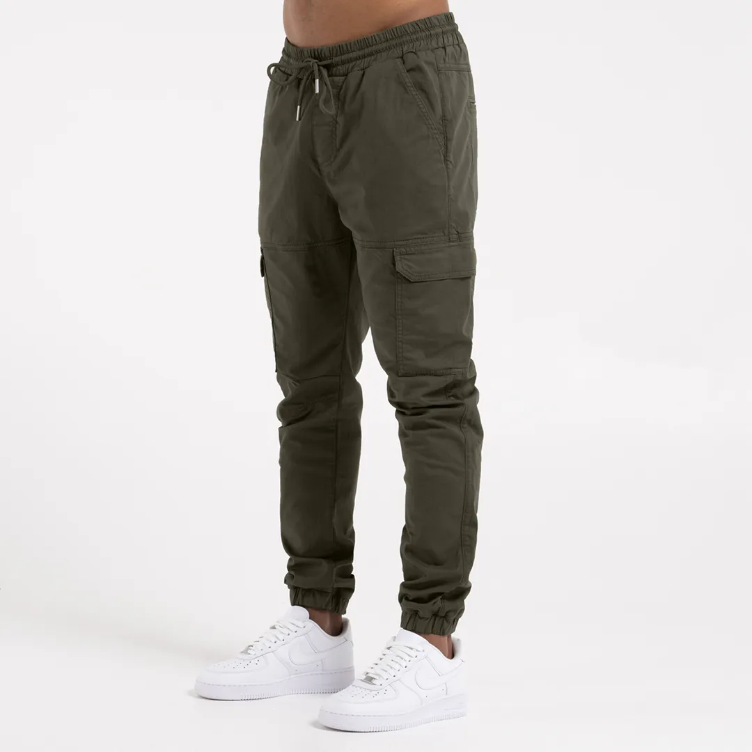 Rivero Cargo Pants - Dark Khaki sold by be inspired