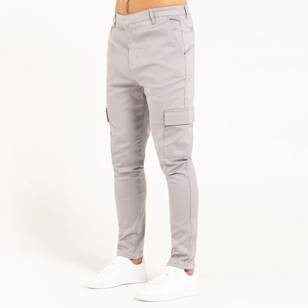 Felipe Cargo Pants - Light Grey sold by be inspired