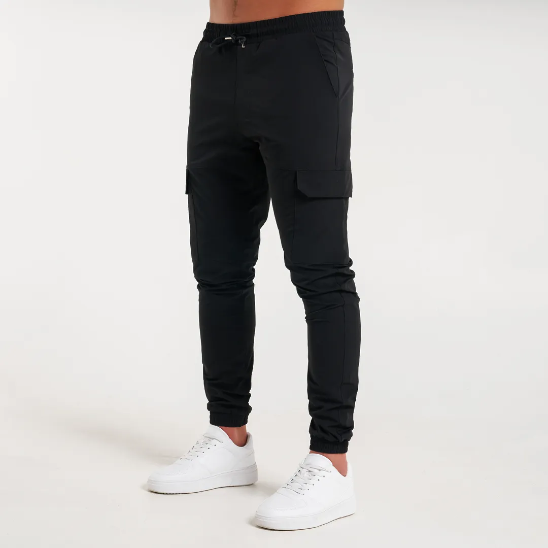 Rivero Tech Cargo Pants - Black sold by be inspired