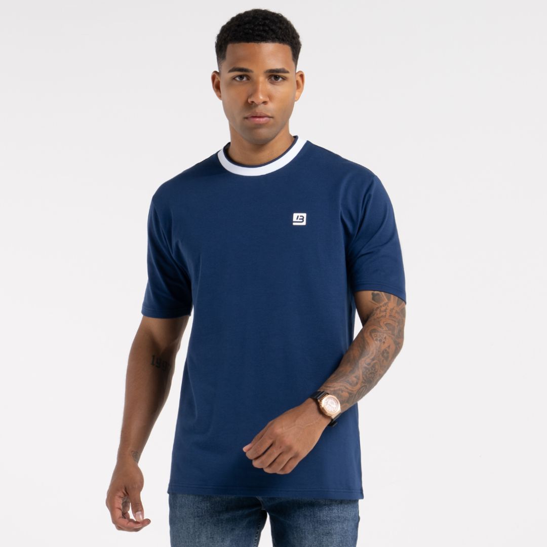 Clarke T-Shirt - Navy sold by be inspired