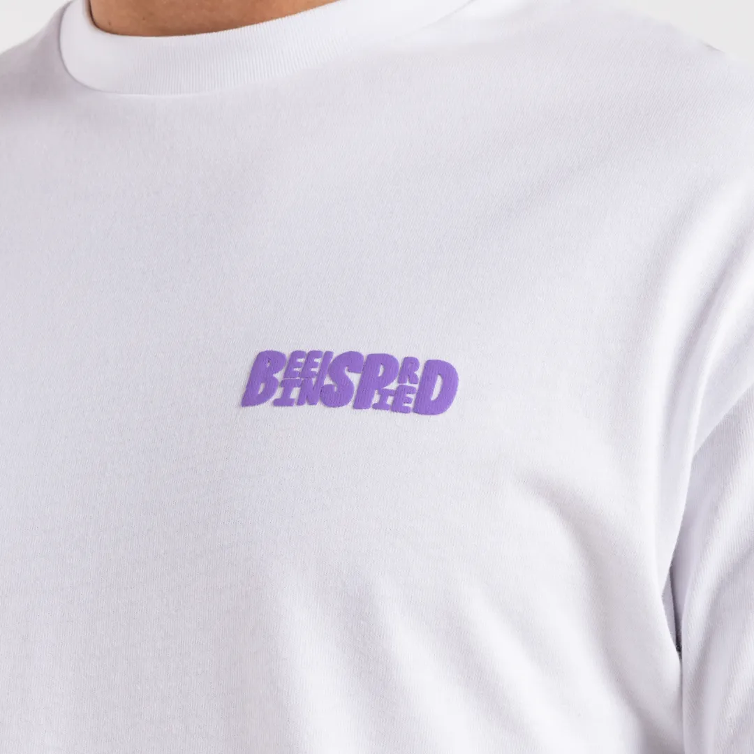 Aguirre T-Shirt - White/Purple sold by be inspired product image thumbnail 5