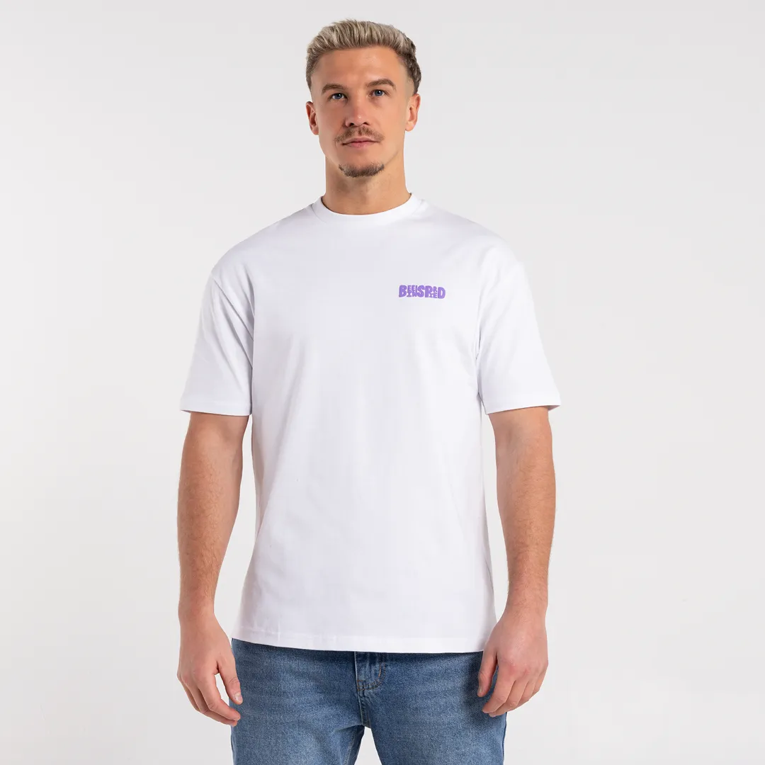 Aguirre T-Shirt - White/Purple sold by be inspired product image thumbnail 3