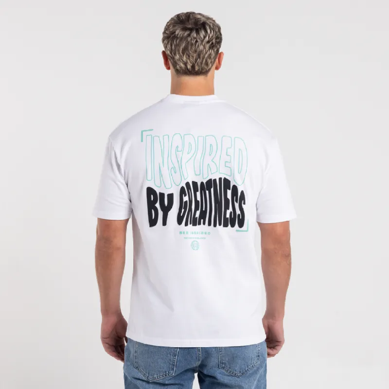 Aguirre T-Shirt - White/Aqua sold by be inspired