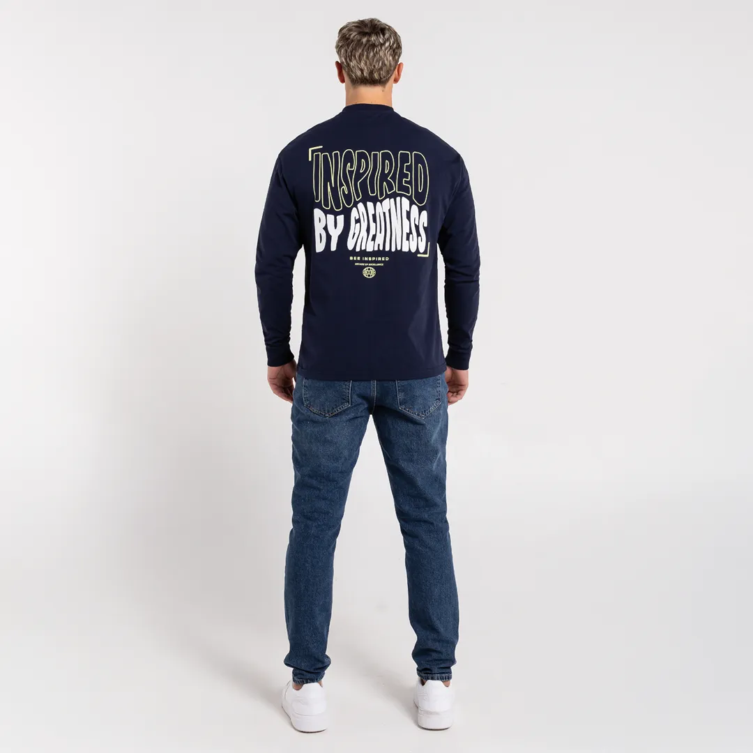 Aguirre Long Sleeve T-Shirt - Navy sold by be inspired product image thumbnail 3