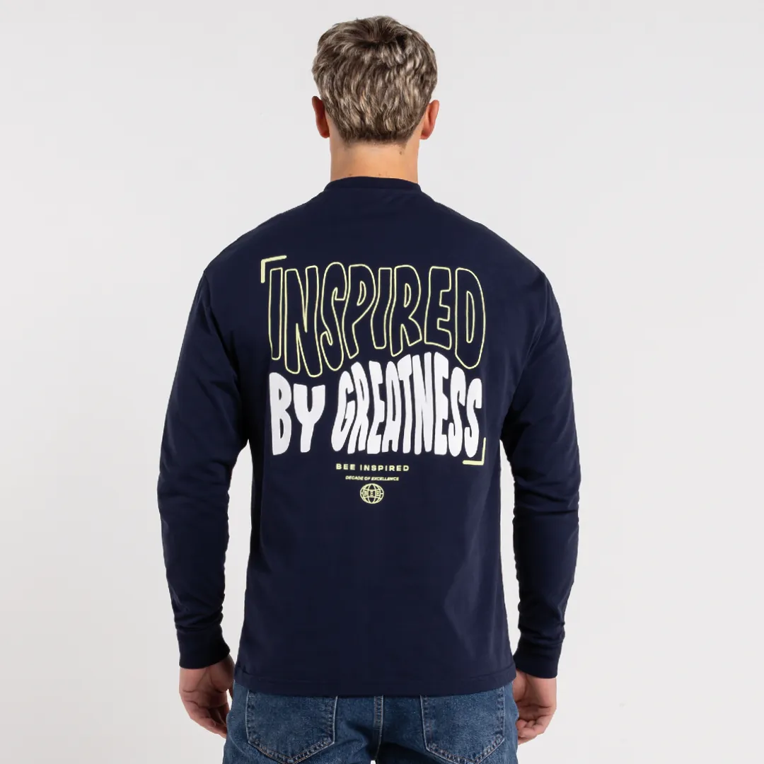 Aguirre Long Sleeve T-Shirt - Navy sold by be inspired