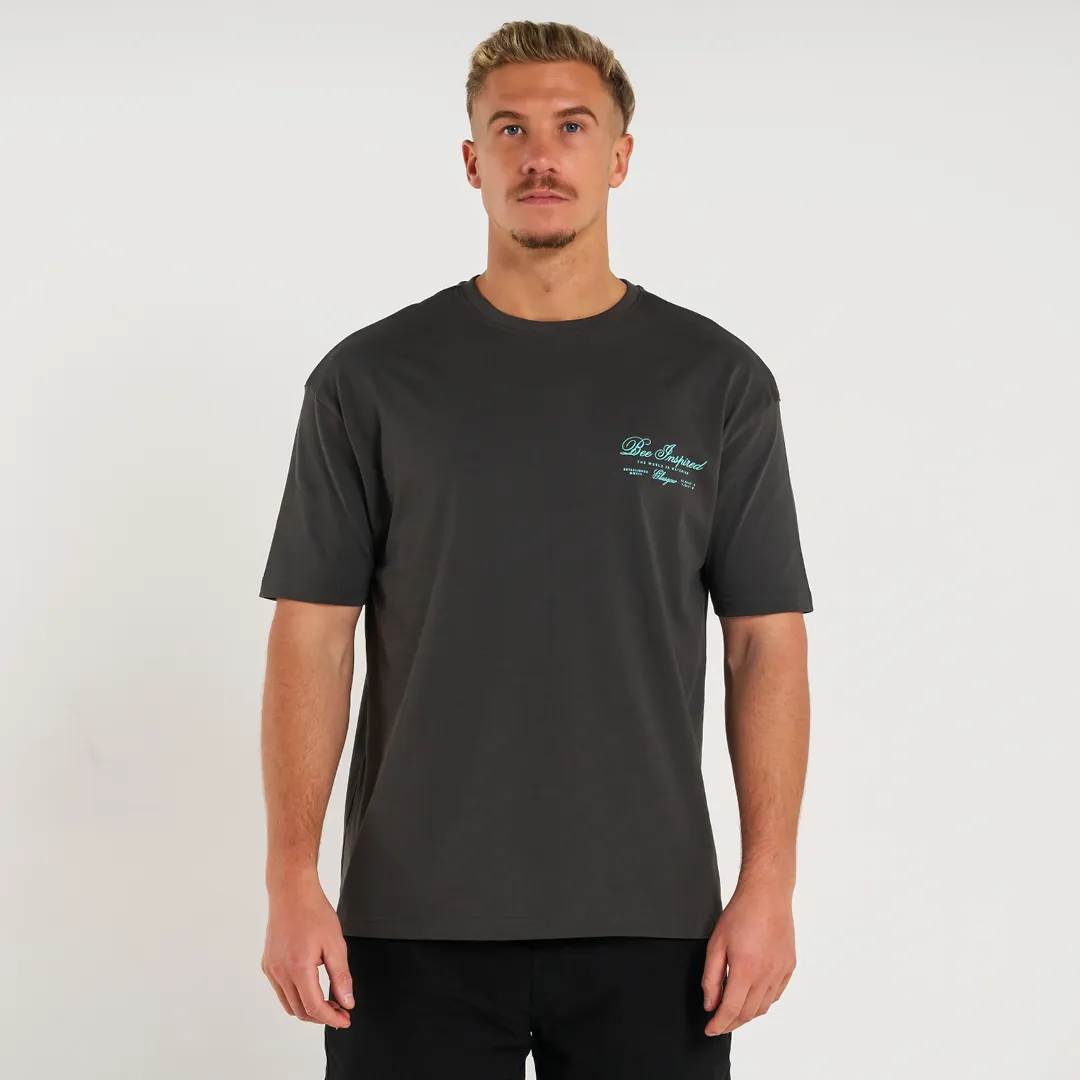 Olise T-Shirt - Charcoal/Turquoise sold by be inspired product image thumbnail 2