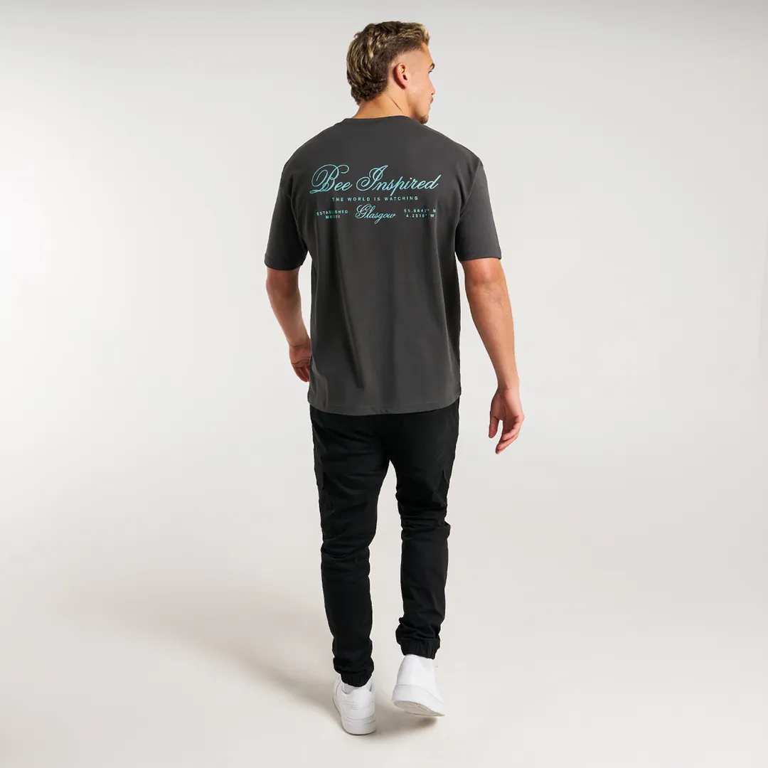 Olise T-Shirt - Charcoal/Turquoise sold by be inspired product image thumbnail 3