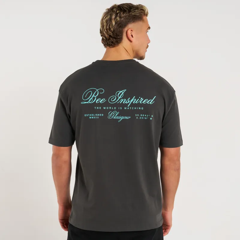 Olise T-Shirt - Charcoal/Turquoise sold by be inspired