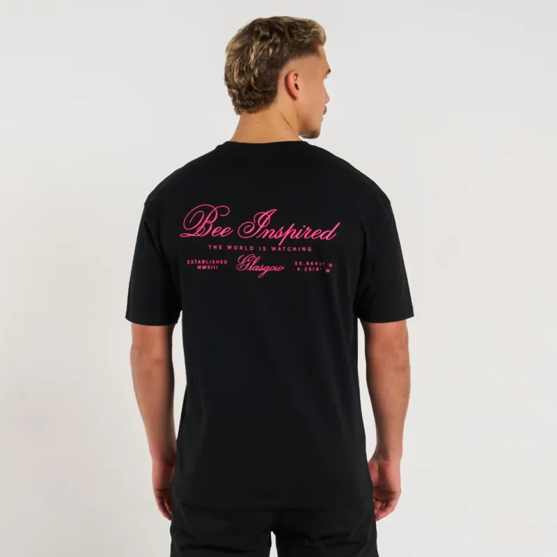 Olise T-Shirt - Black/Pink sold by be inspired