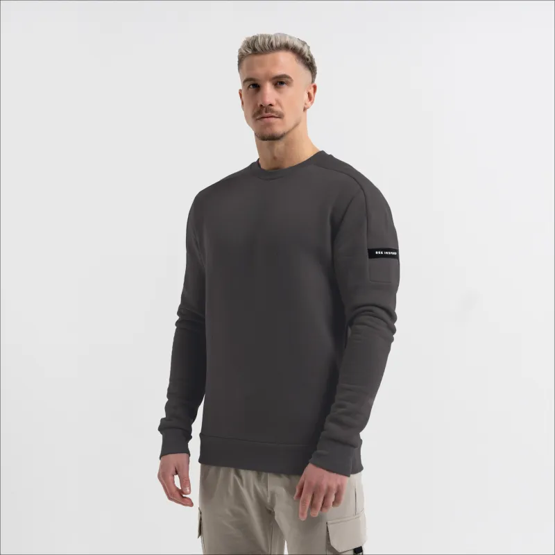 Hartley Crew Sweater - Charcoal sold by be inspired