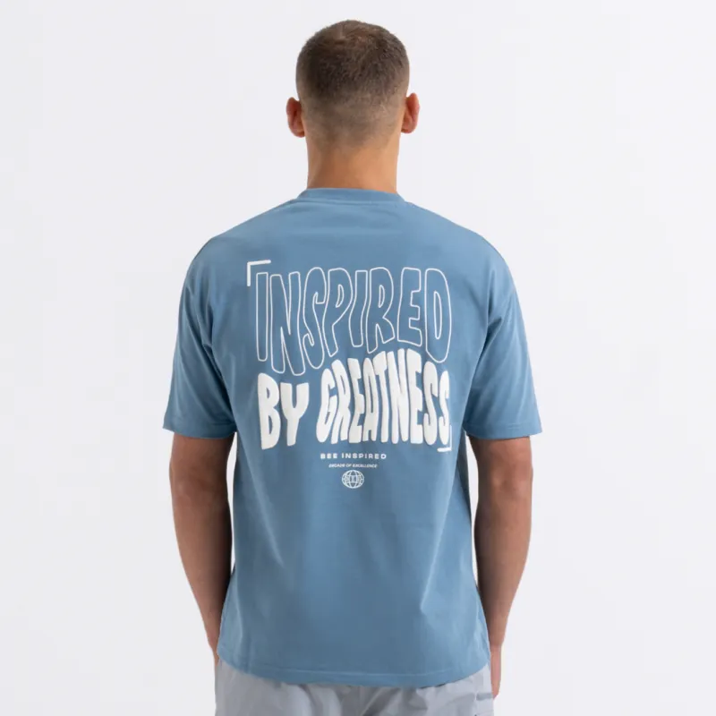 Aguirre T-Shirt - Dusky Blue/White sold by be inspired