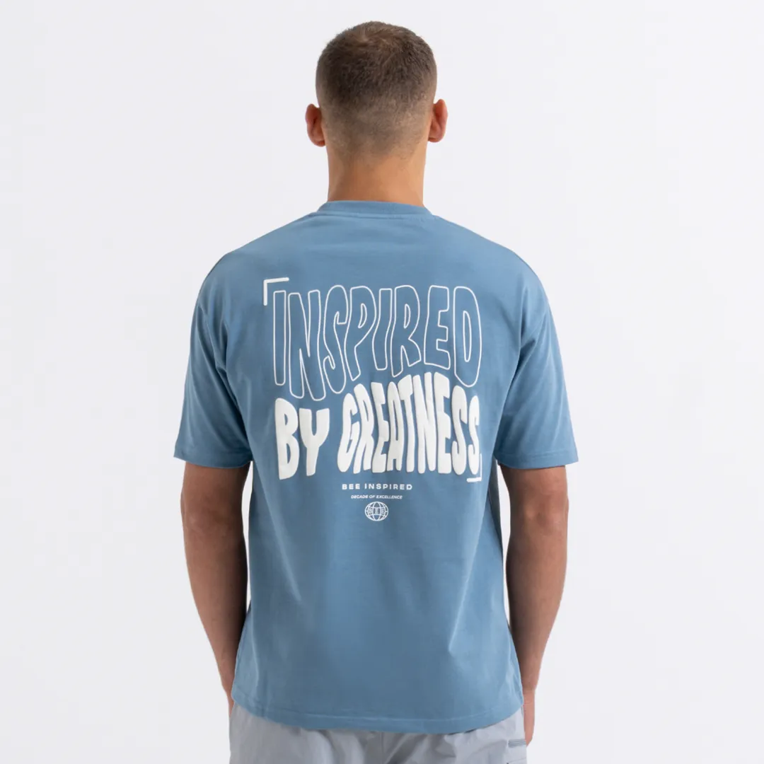 Aguirre T-Shirt - Dusky Blue/White sold by be inspired