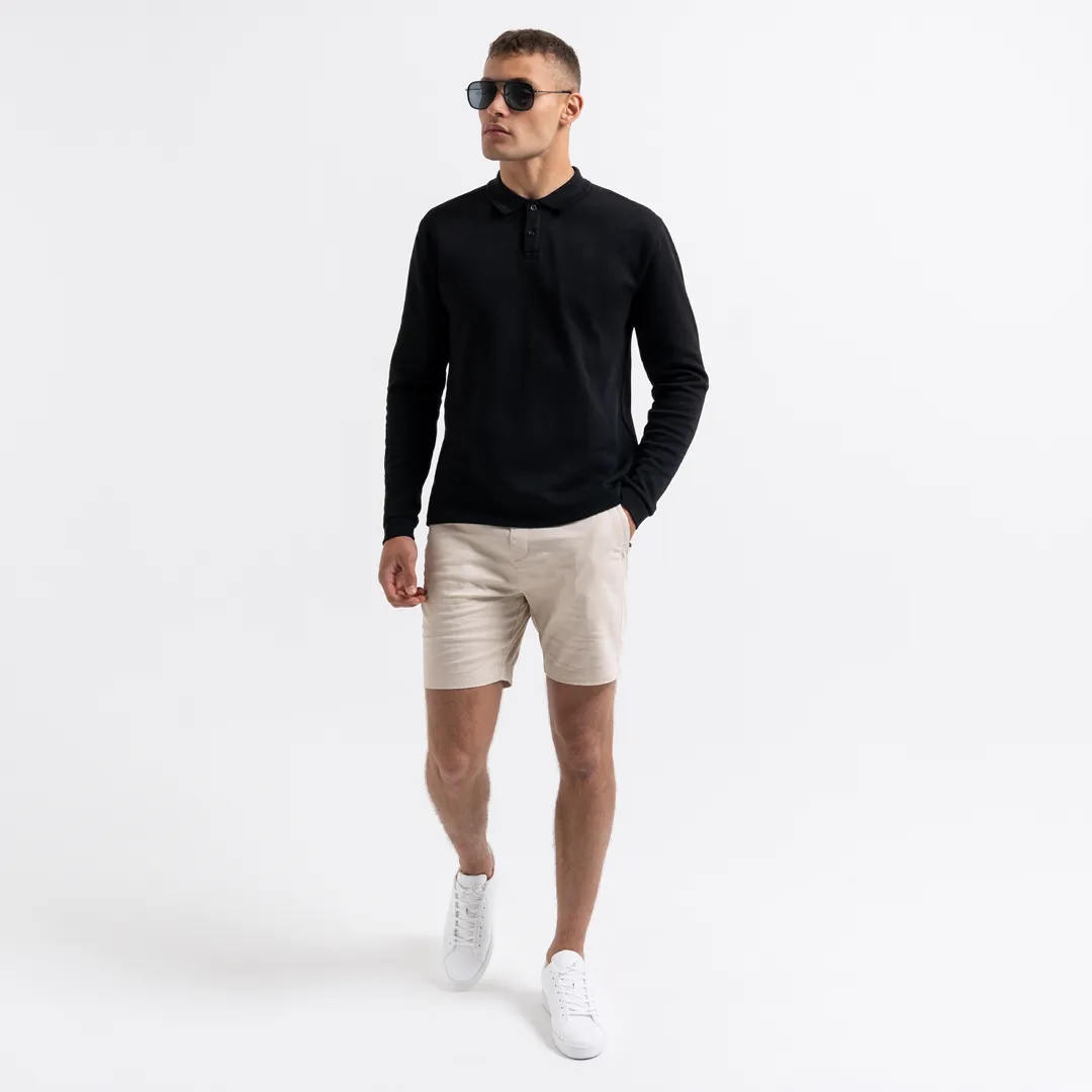 Demme Long Sleeve Polo Shirt - Black sold by be inspired product image thumbnail 2