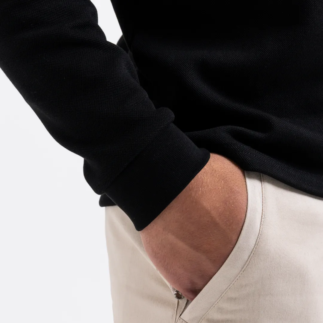 Demme Long Sleeve Polo Shirt - Black sold by be inspired product image thumbnail 4