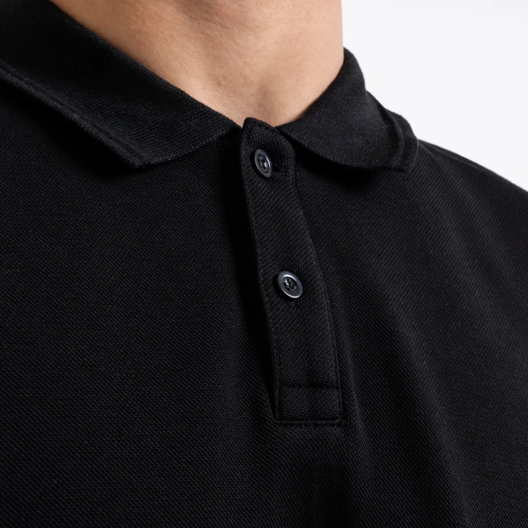 Demme Long Sleeve Polo Shirt - Black sold by be inspired product image thumbnail 5