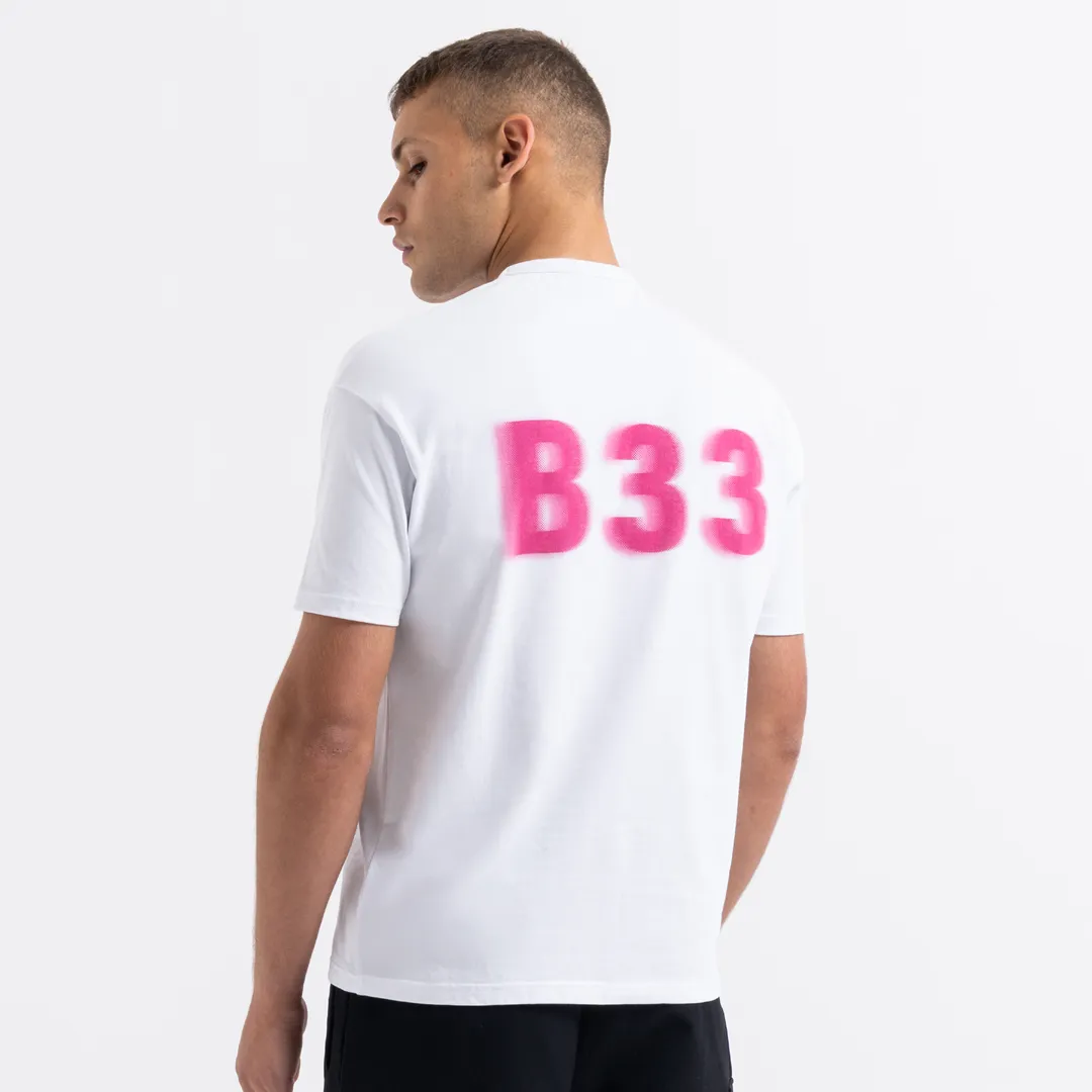 Hallberg T-Shirt - White/Pink sold by be inspired