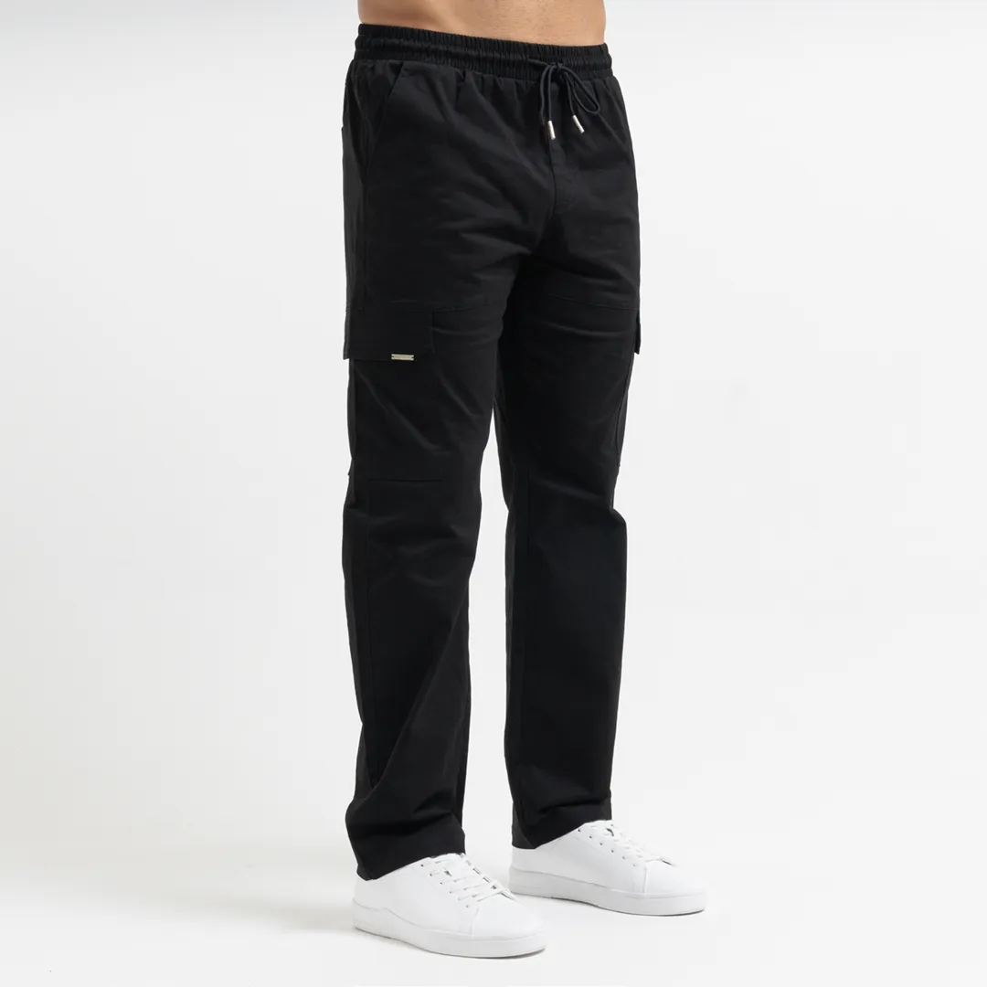 Rivero Relaxed Cargo Pants - Black sold by be inspired
