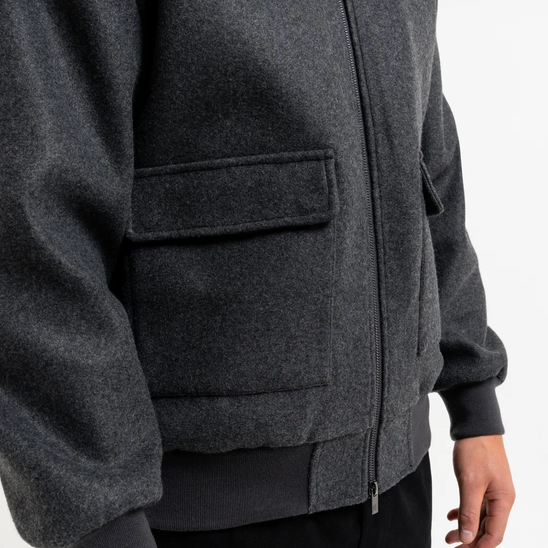 Sibbick Bomber Jacket - Charcoal sold by be inspired product image thumbnail 5