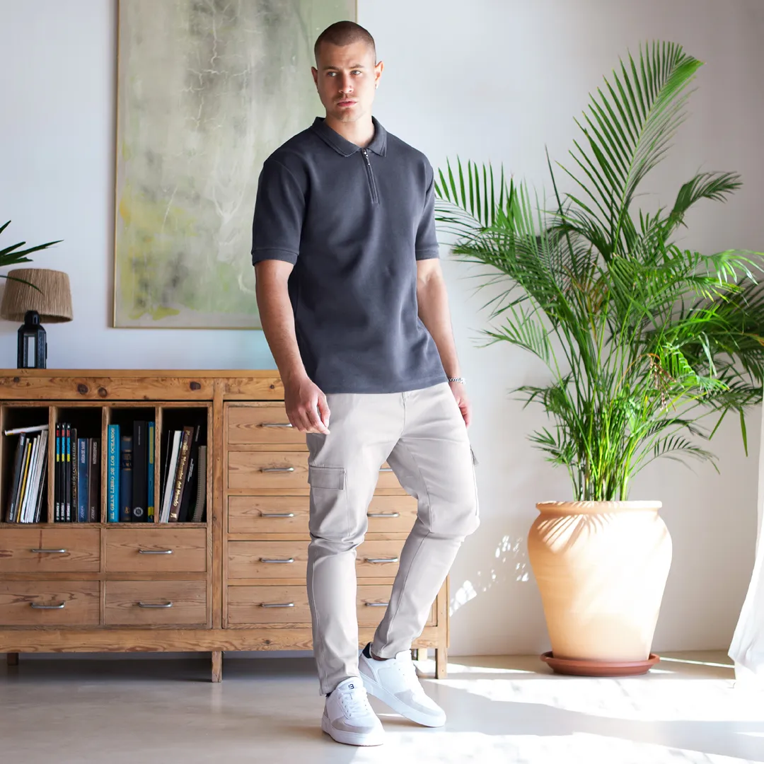 Felipe Polo Shirt - Charcoal sold by be inspired product image thumbnail 5