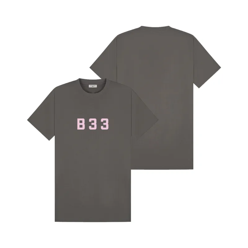 Recoba T-Shirt - Charcoal/Pink Relaxed Fit made by be inspired