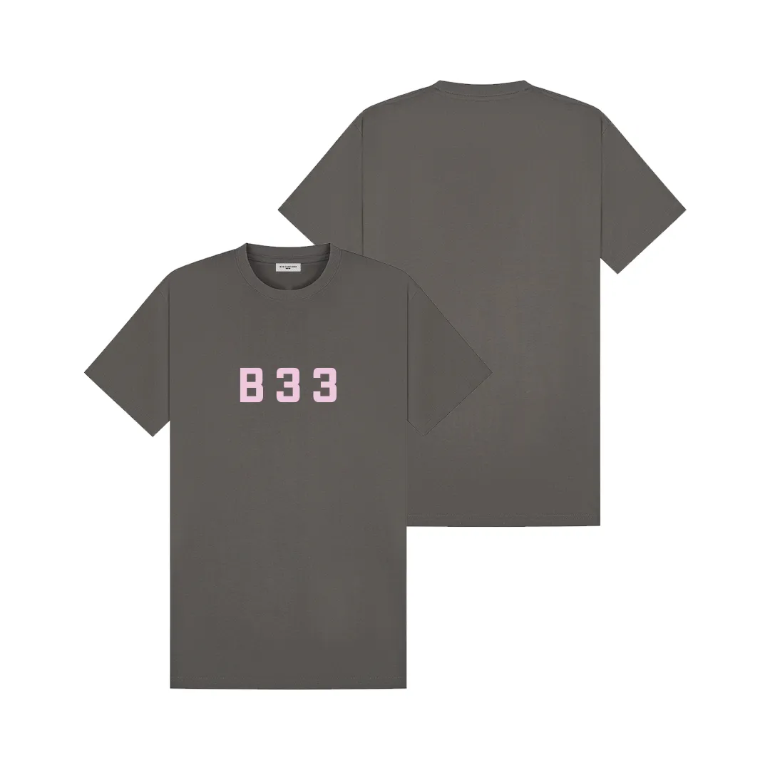 Recoba T-Shirt - Charcoal/Pink Relaxed Fit sold by be inspired
