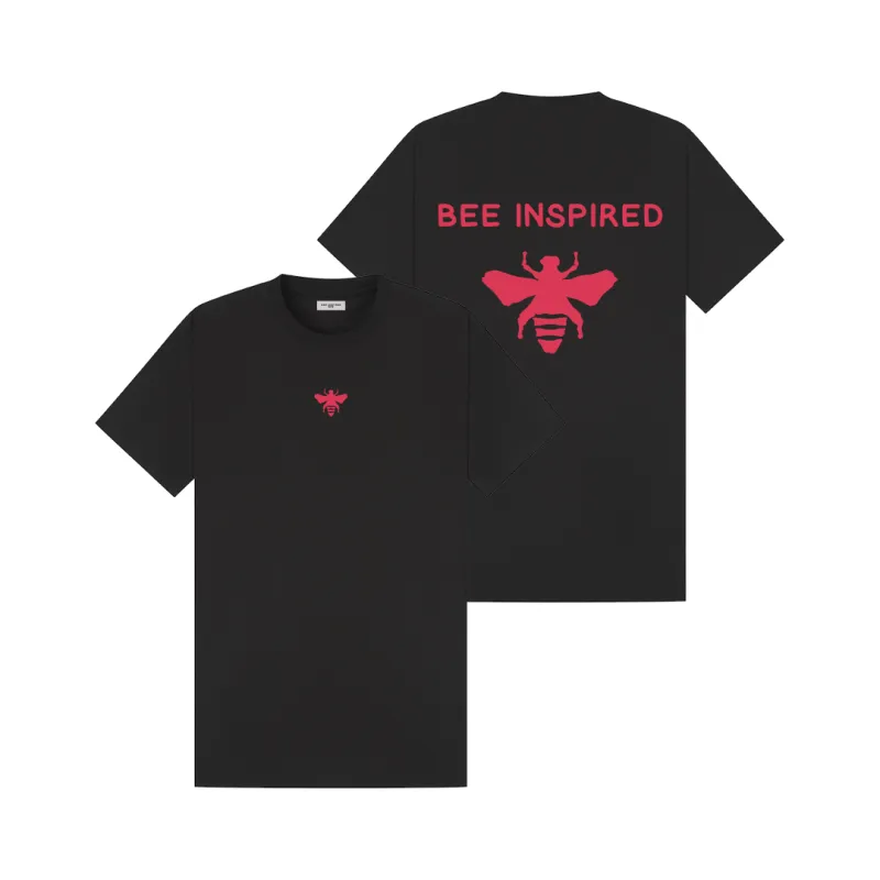 Flores T-Shirt - Black Relaxed Fit made by be inspired