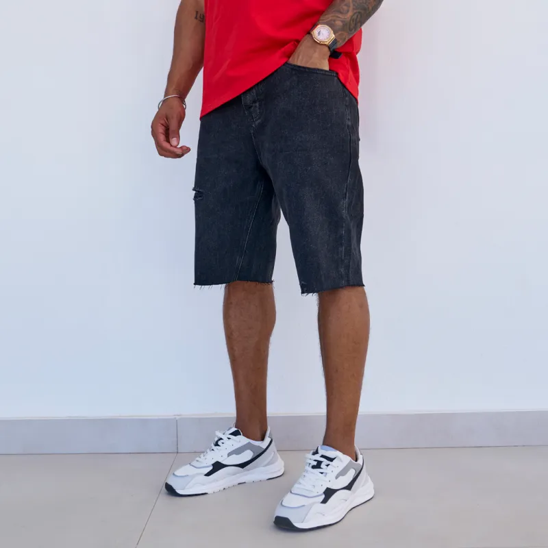 Garnacho Jean Shorts - Washed Black made by be inspired