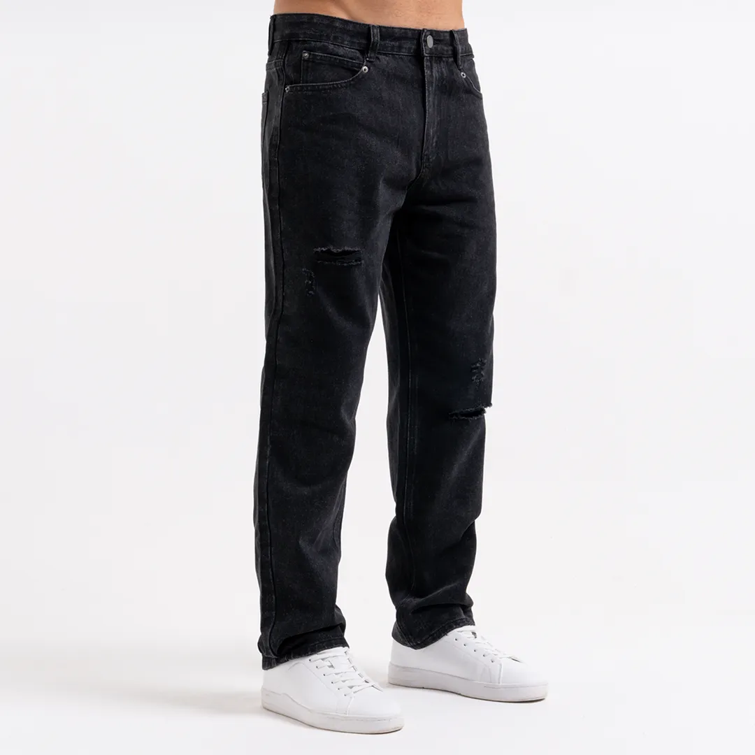 Garnacho Relaxed Jeans - Washed Black sold by be inspired